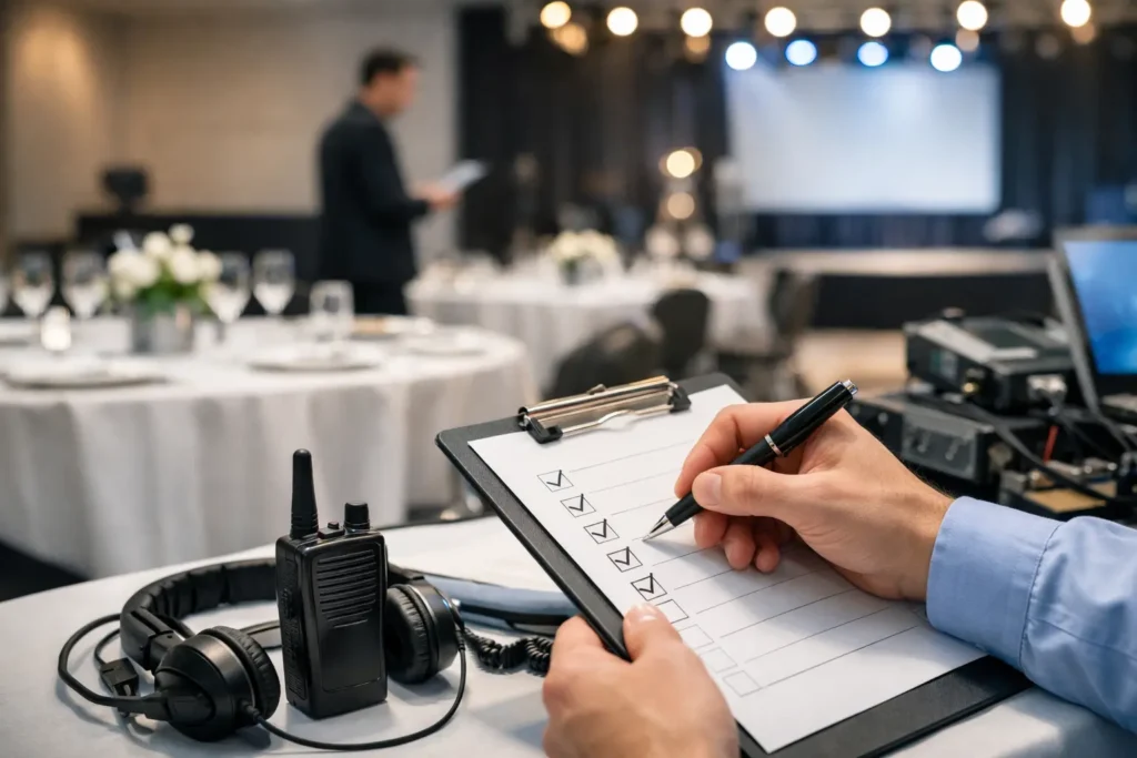 Checklist técnico para evento corporativo eficaz