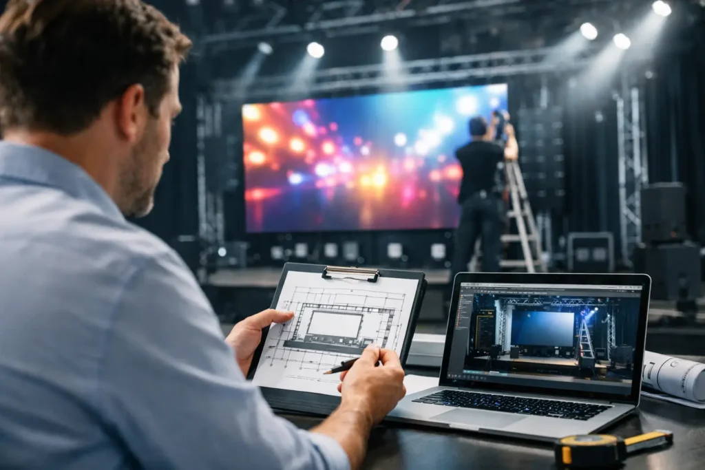 Cómo dimensionar pantallas LED para un evento