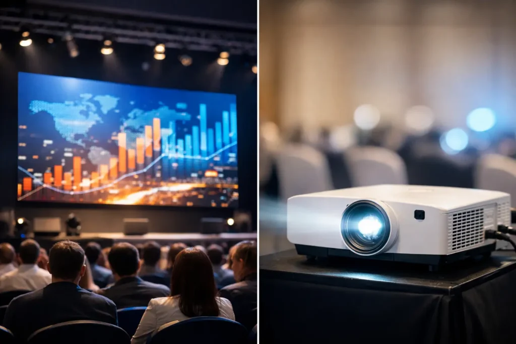 Pantalla LED o proyector: qué conviene en eventos