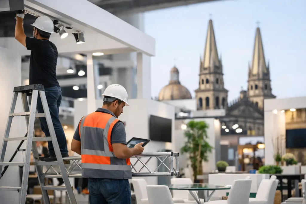 Montaje de stands en Guadalajara sin fallos